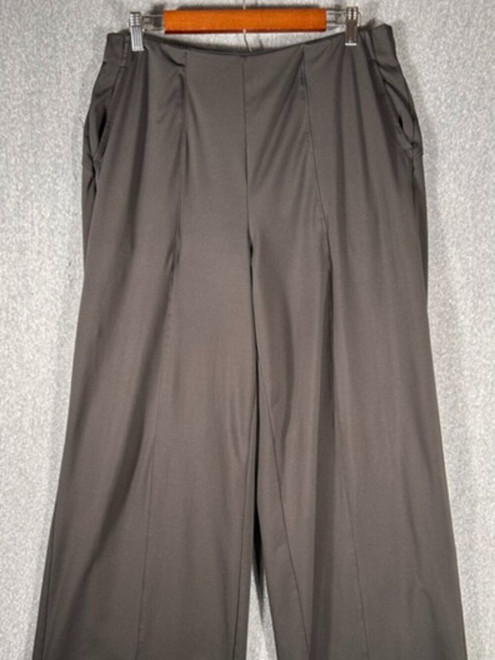 Old Navy Power Soft Wide Leg Trousers Womens Sz Lg Black Elastic Waist Pull On